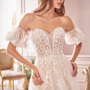 NEW PLUS SIZE WEDDING BRIDAL WHITE PYFFY SLEEVE Willow Bridal Gown ALA1014